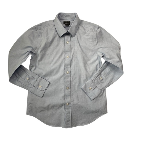 J. Crew Factory Boys Long Sleeve Thompson Blue Button Down Shirt Size 10 NWOT - Picture 2 of 8